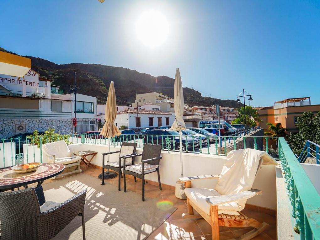 Terrace : Apartment  for sale in Norias,  Mogán, Puerto y Playa de Mogán, Gran Canaria  : Ref 05698-CA