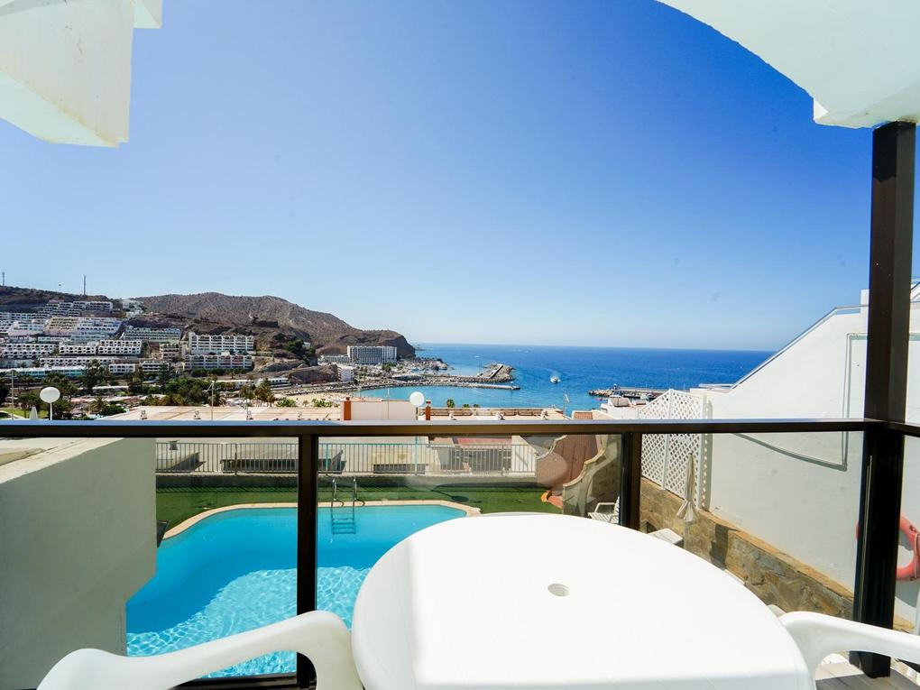 Terrace : Apartment  for sale in Guayarmina,  Puerto Rico, Gran Canaria with sea view : Ref 05785-CA