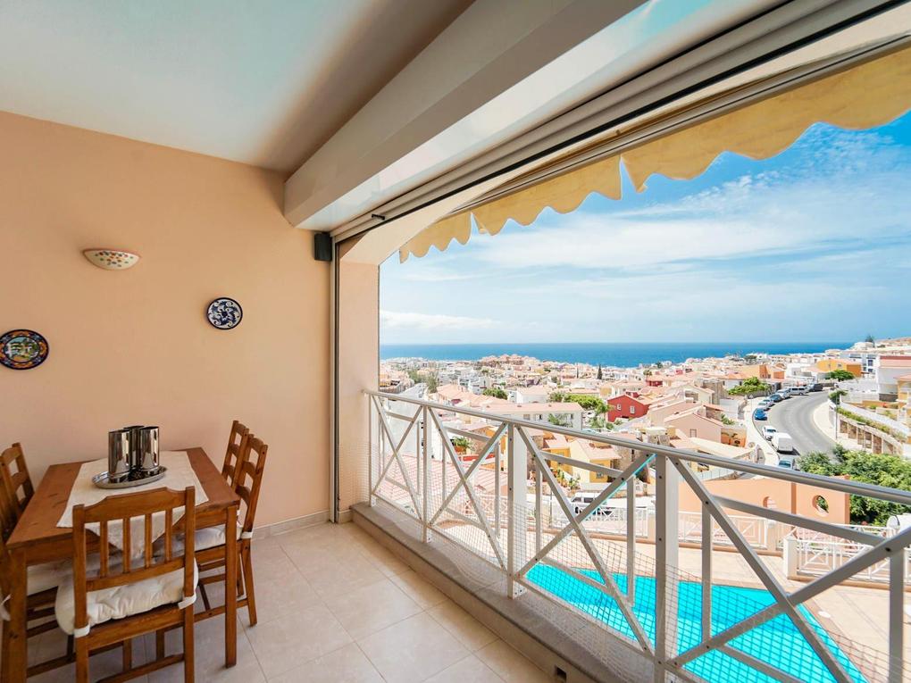 Terrasse : Penthouse leilighet til salgs i  Arguineguín, Loma Dos, Gran Canaria  med havutsikt : Ref 05804-CA