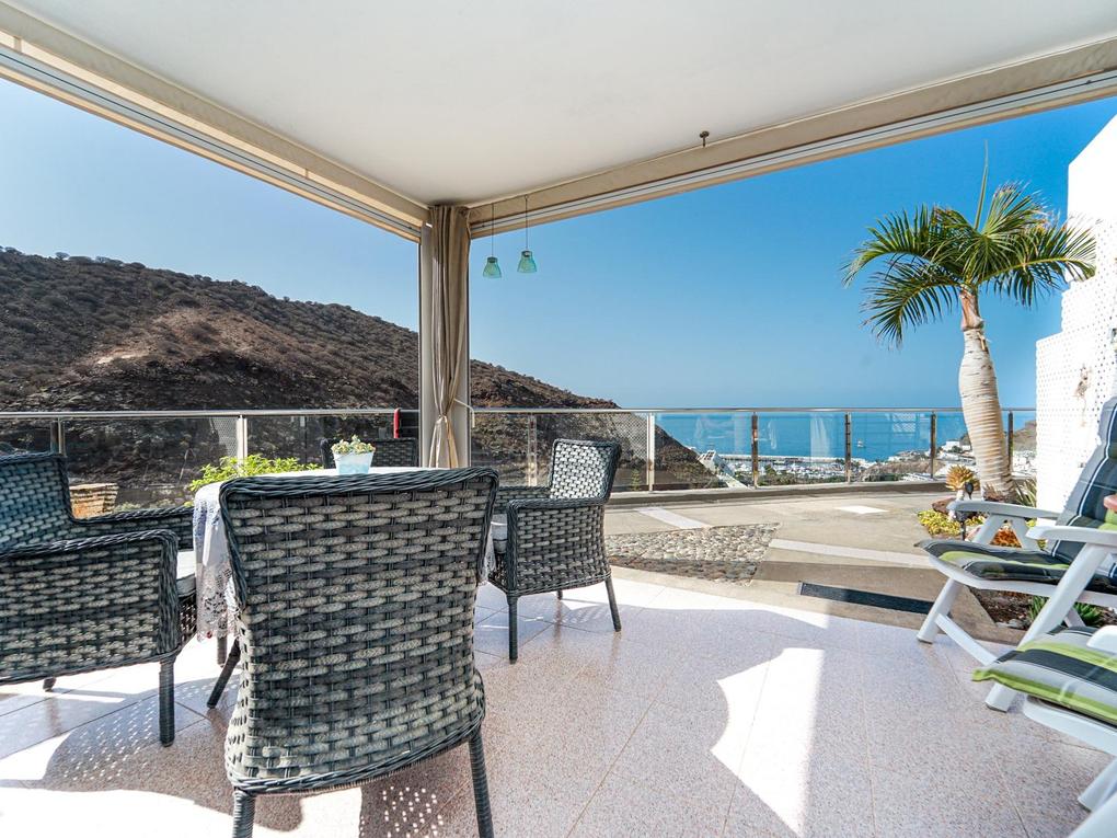 Terrace : Apartment for sale in Guanabara Park,  Puerto Rico, Barranco Agua La Perra, Gran Canaria  with sea view : Ref 05836-CA