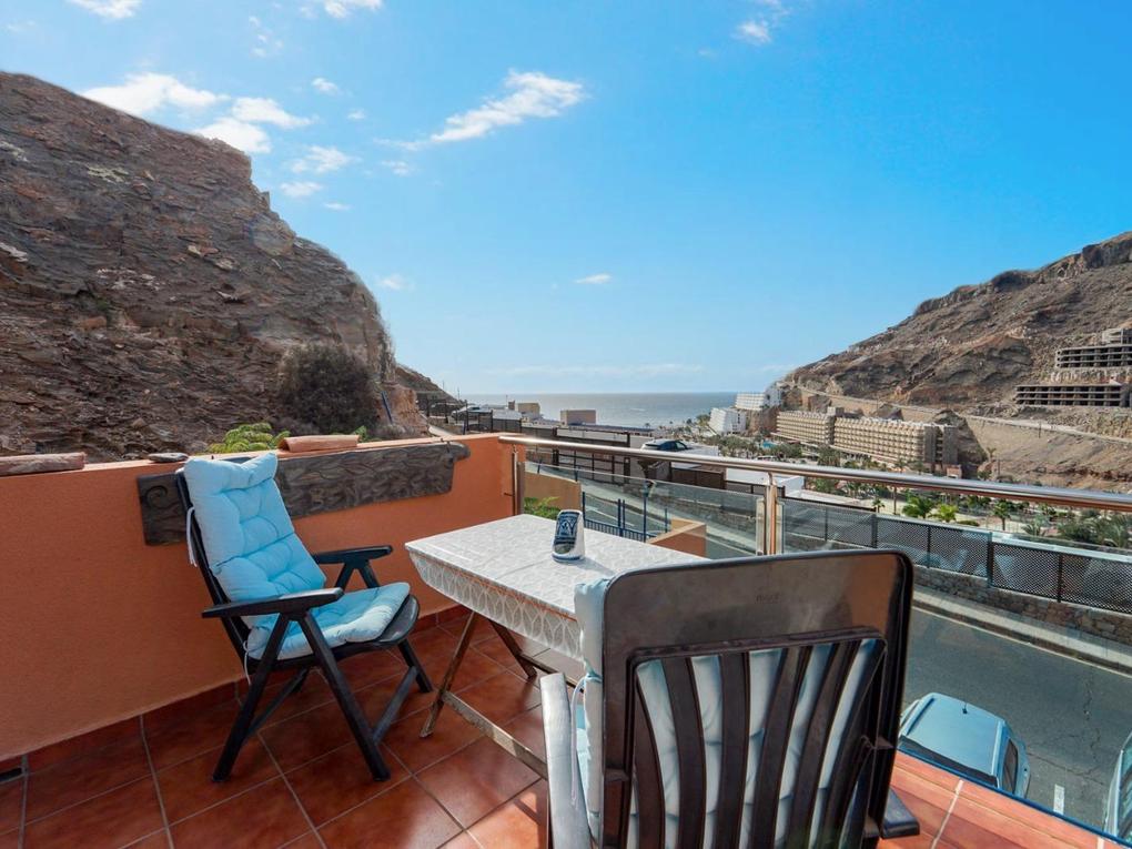 Terrasse : Appartement en vente à Taurito Building,  Taurito-Playa de Mogán, Gran Canaria  avec vues sur mer : Ref 05885-CA