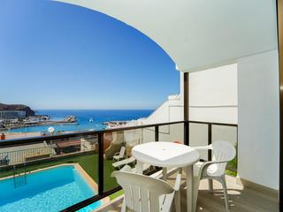 Terrace : Apartment  for sale in Guayarmina,  Puerto Rico, Gran Canaria with sea view : Ref 05785-CA