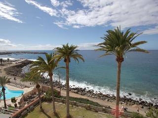 Utsikt : Studioleilighet , I første strandlinje til salgs i  Arguineguín Casco, Gran Canaria med havutsikt : Ref A915A