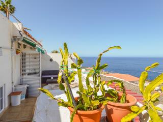 Terrasse : Dupleks til salgs i  Patalavaca, Los Caideros, Gran Canaria  med havutsikt : Ref S0082