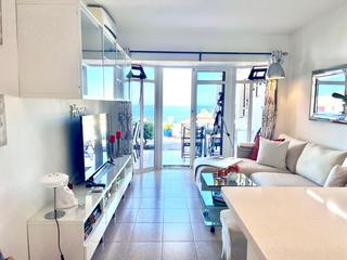 Salon/salle à manger : Appartement en vente à  Puerto Rico, Barranco Agua La Perra, Gran Canaria  avec vues sur mer : Ref S0112